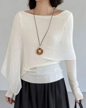 Knitted irregular cloak autumn smock for women