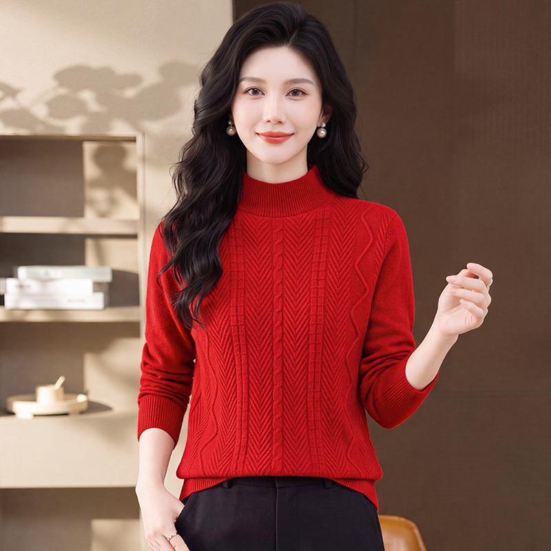 Thick sweater half high collar bottoming shirt