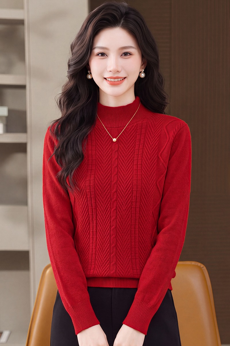 Thick sweater half high collar bottoming shirt