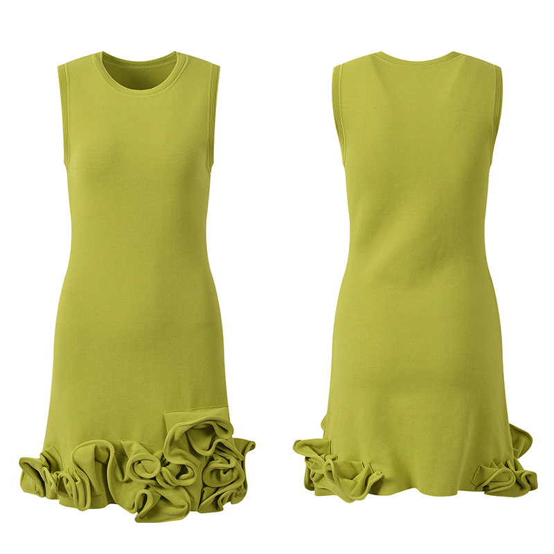 Short fashion slim fold hem France style dress
