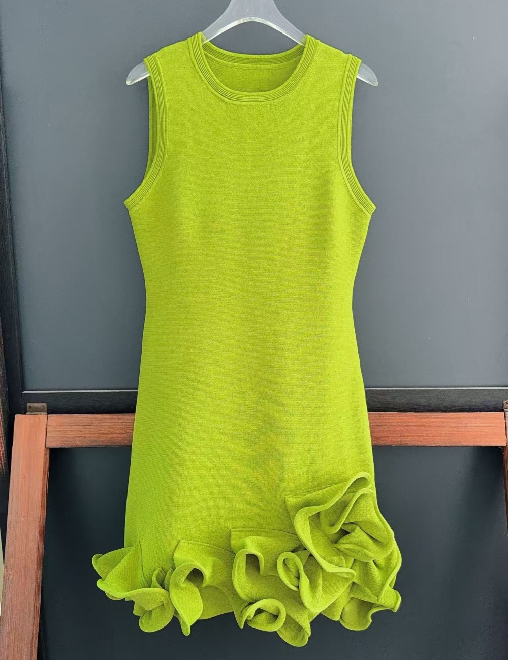 Short fashion slim fold hem France style dress