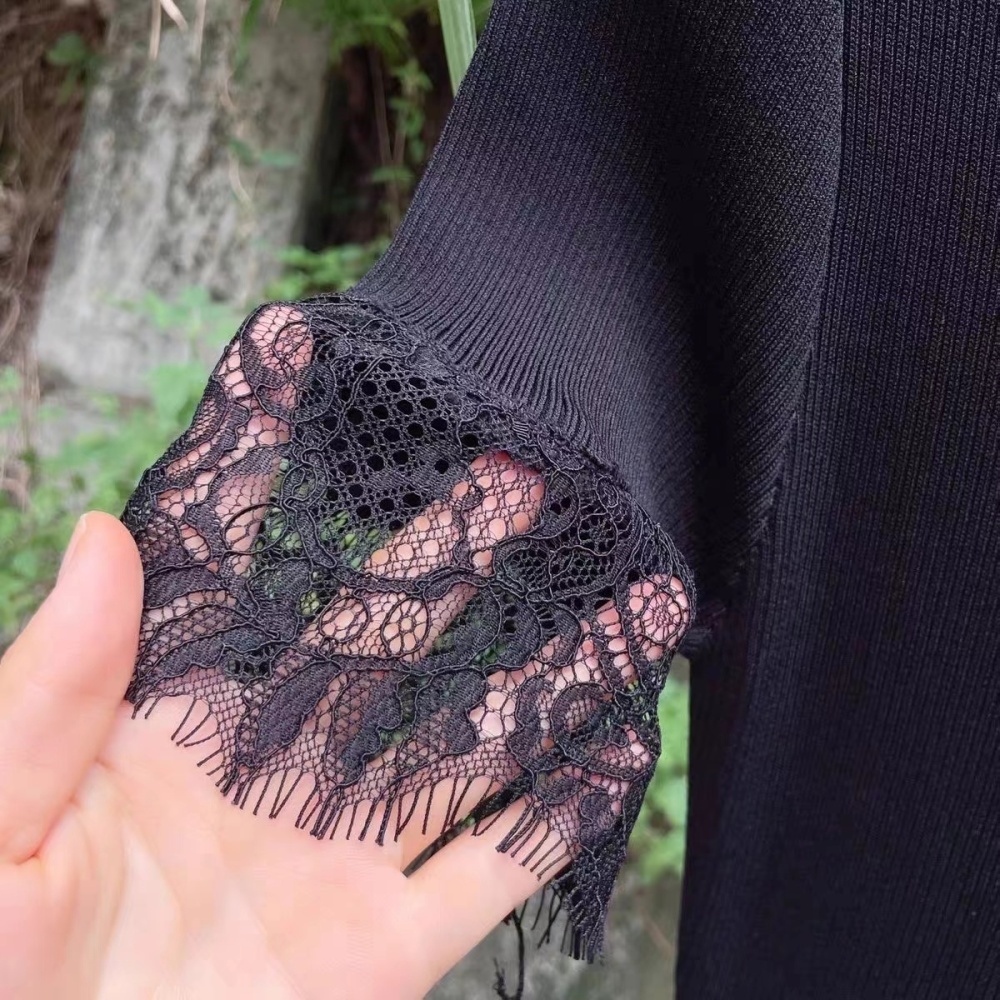 Fashion U-neck summer hollow sexy lace dress for women