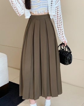 Autumn show young unique skirt fat summer pleated long dress