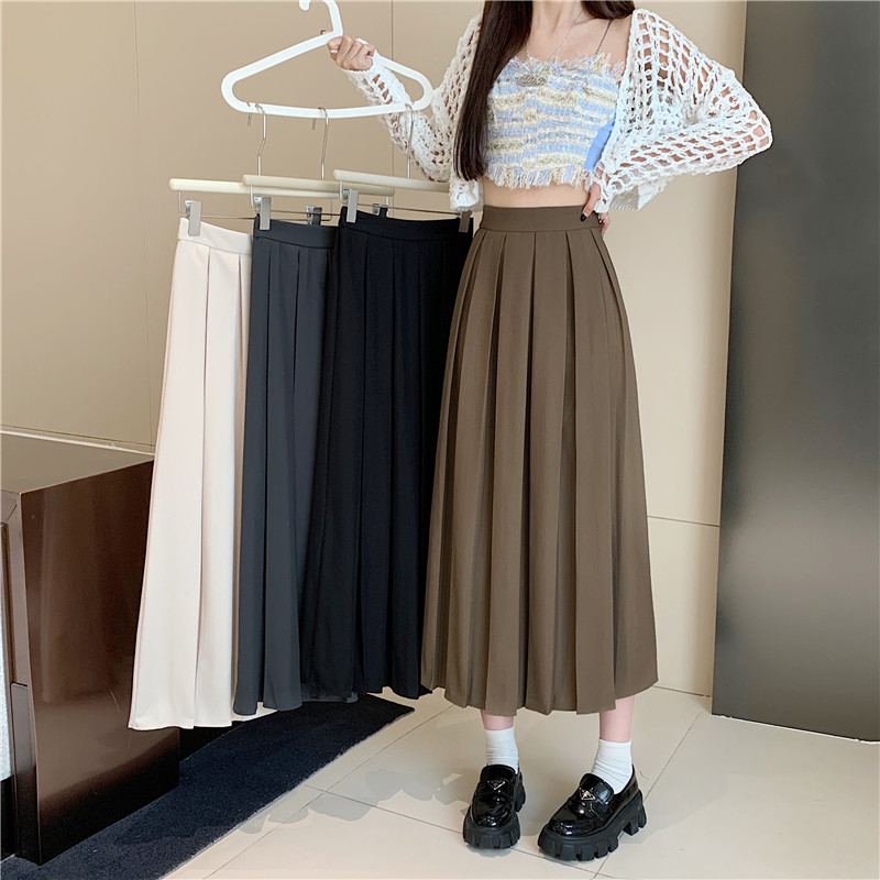 Autumn show young unique skirt fat summer pleated long dress
