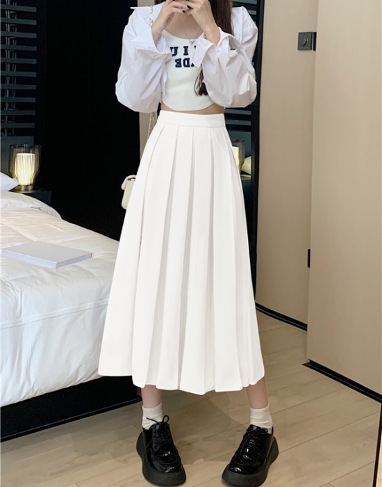 Autumn show young unique skirt fat summer pleated long dress