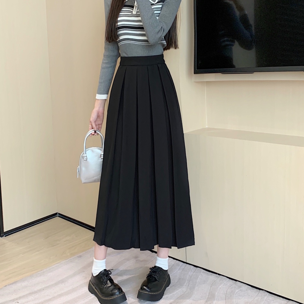 Autumn show young unique skirt fat summer pleated long dress