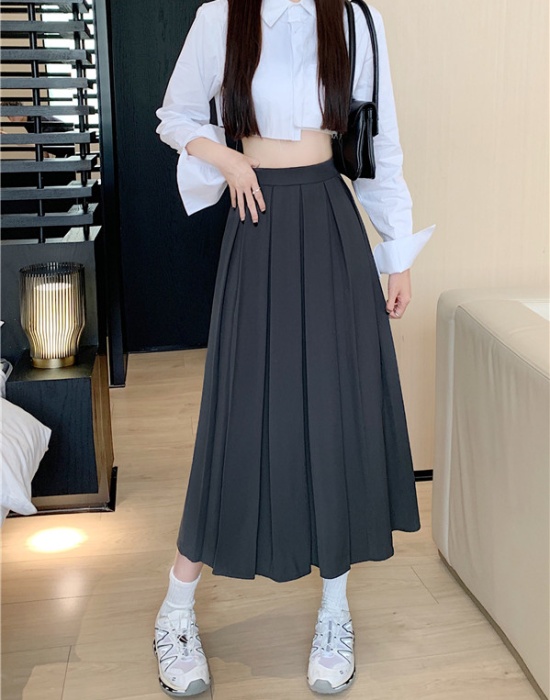 Autumn show young unique skirt fat summer pleated long dress