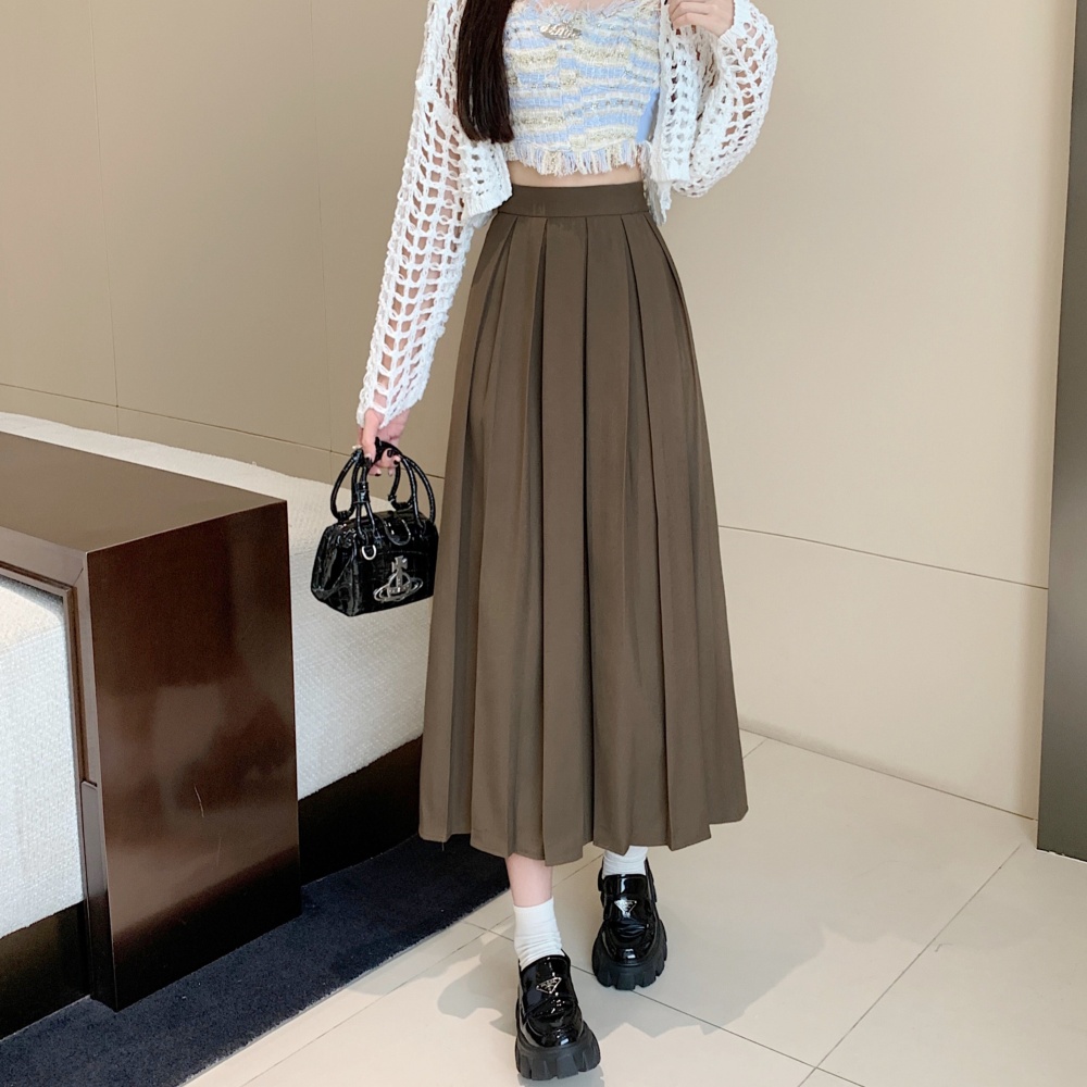 Autumn show young unique skirt fat summer pleated long dress
