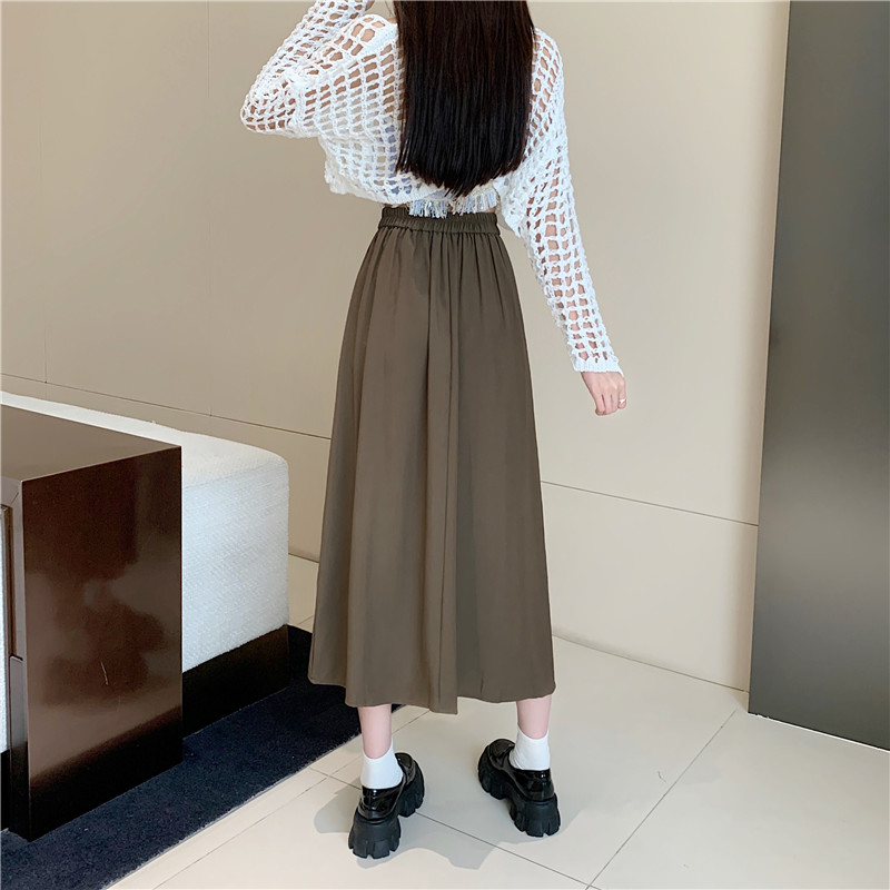 Autumn show young unique skirt fat summer pleated long dress