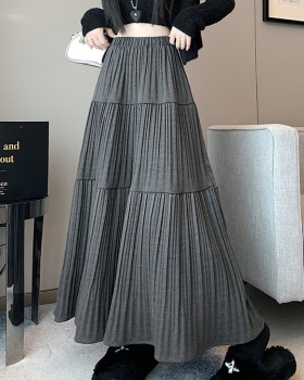 Drape slim long skirt cake pleated skirt for women