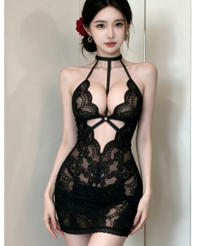 Lace transparent tight package hip dress