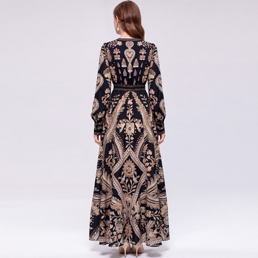 Pinched waist long dress big skirt dress for women