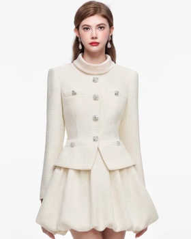 Long sleeve slim dress ladies pinched waist formal dress