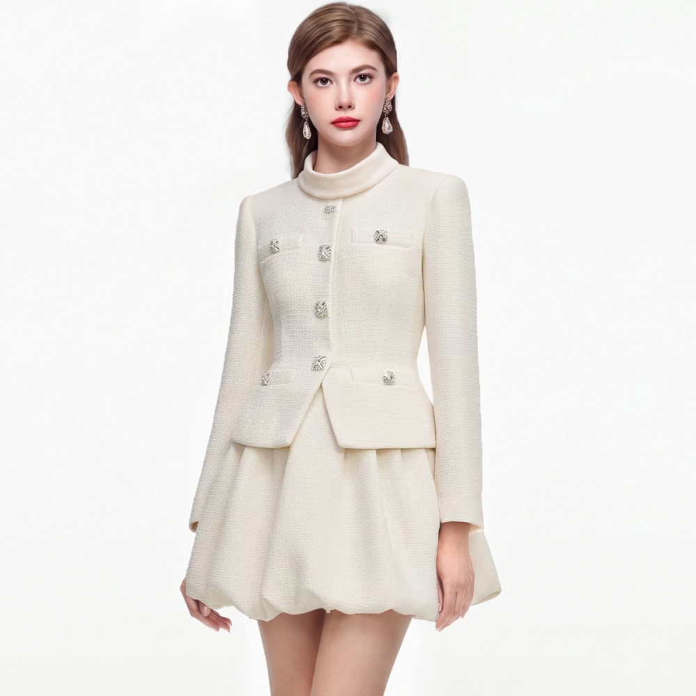 Long sleeve slim dress ladies pinched waist formal dress