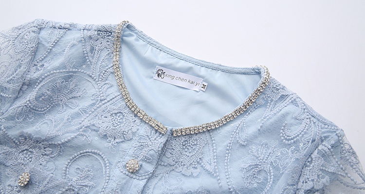 Embroidery cardigan skirt 2pcs set for women