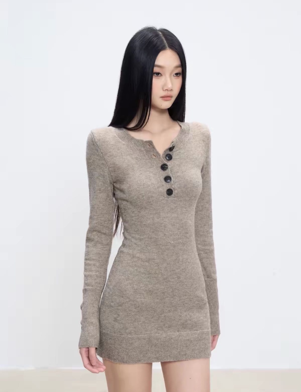 Winter spicegirl fashion T-back slim single-breasted dress