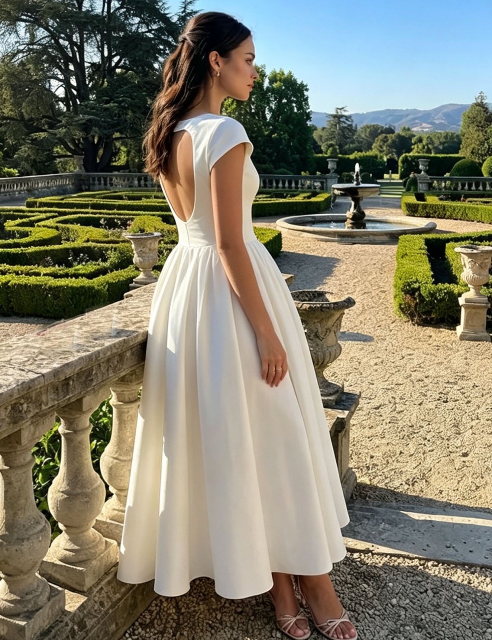 European style summer short sleeve halter dress for women