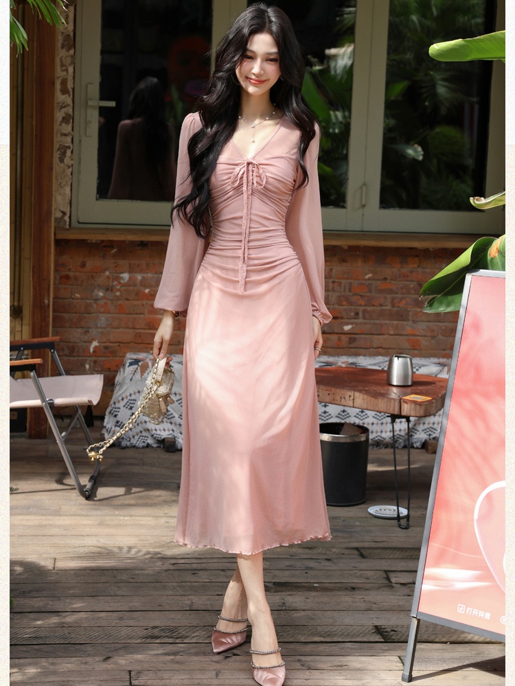 Slim tender long dress autumn dress for women