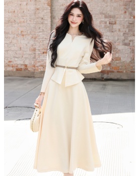 Autumn with belt light luxury skirt 2pcs set