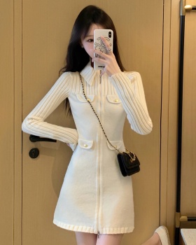 Slim chanelstyle temperament autumn dress for women