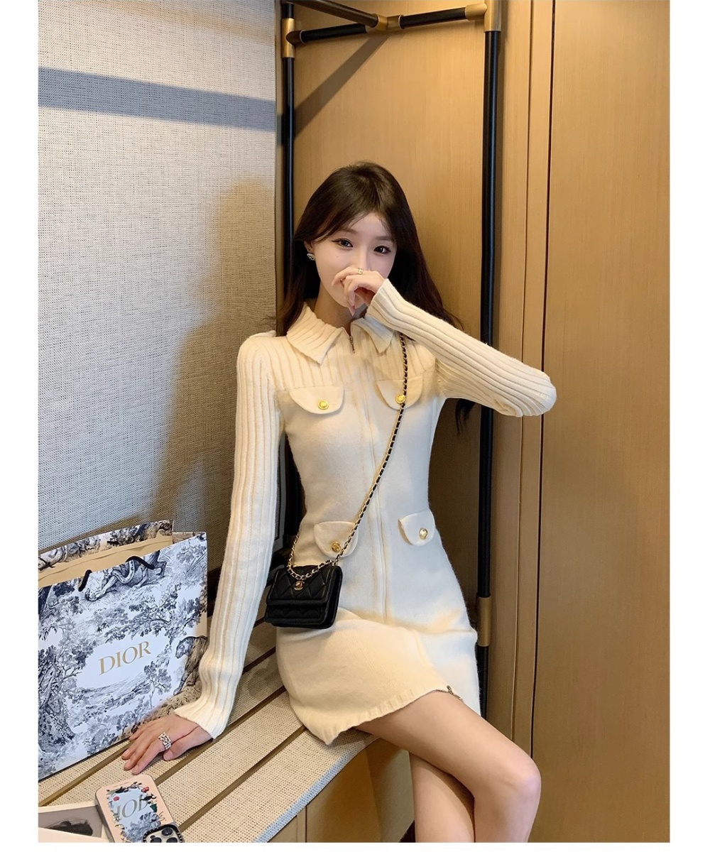 Slim chanelstyle temperament autumn dress for women