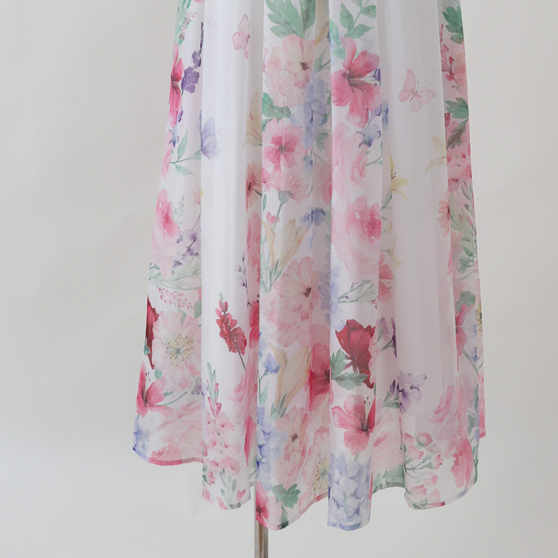 Printing autumn retro shirt long court style dress