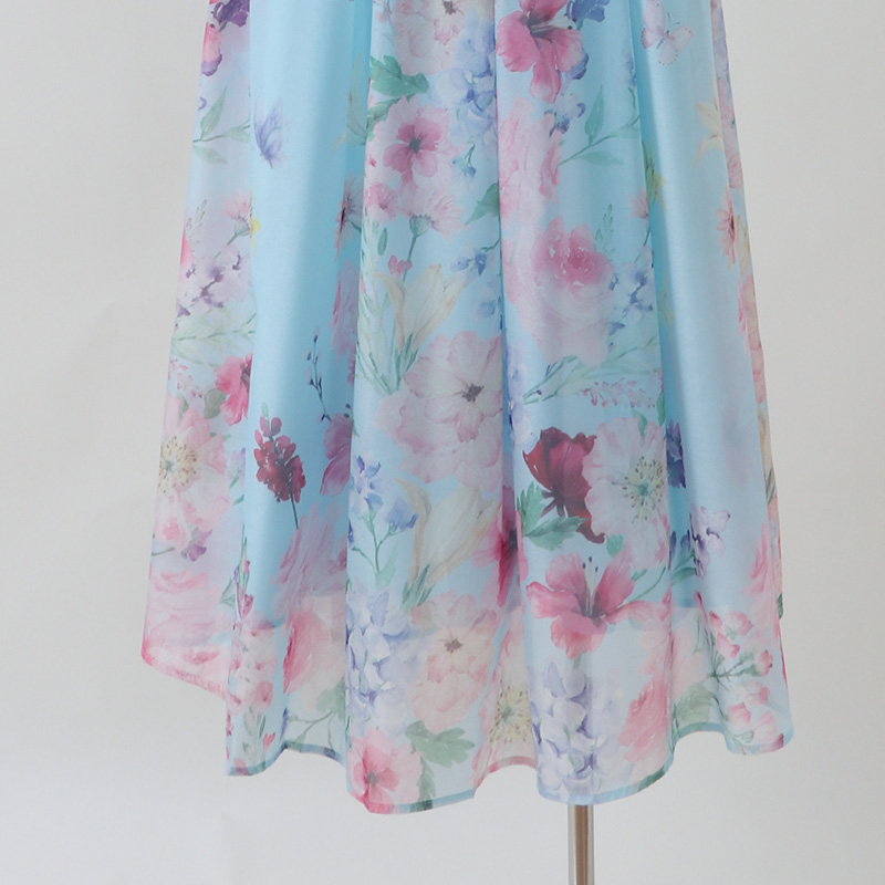 Printing autumn dress court style retro shirt
