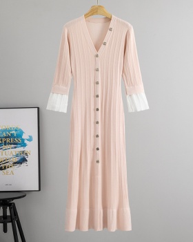 Long sleeve long dress knitted dress for women