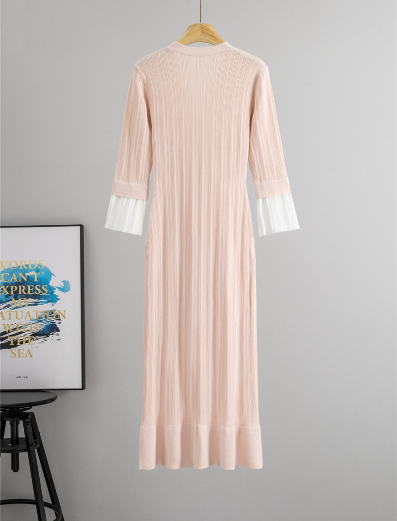 Long sleeve long dress knitted dress for women