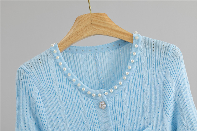 Knitted long sleeve cardigan France style sweater dress