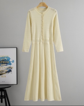 France style retro long sleeve long dress slim autumn dress