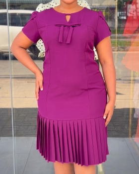 Invisible pleated European style elegant dress for women