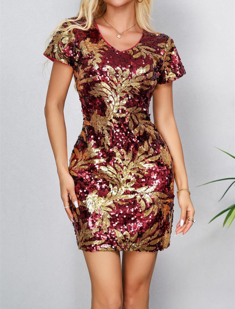 Temperament slim fashion elegant sequins dress for women