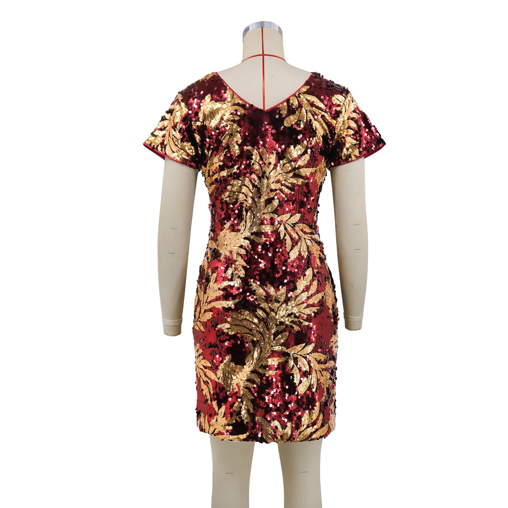 Temperament slim fashion elegant sequins dress for women