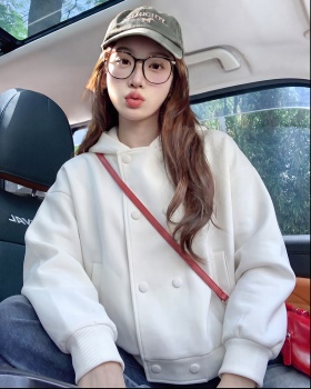 Spring and autumn loose thin coat hooded Korean style tops
