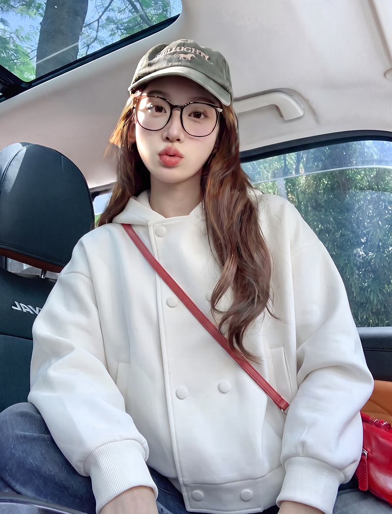 Spring and autumn loose thin coat hooded Korean style tops