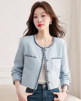 Blue autumn coat France style short tops for women