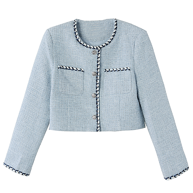 Blue autumn coat France style short tops for women