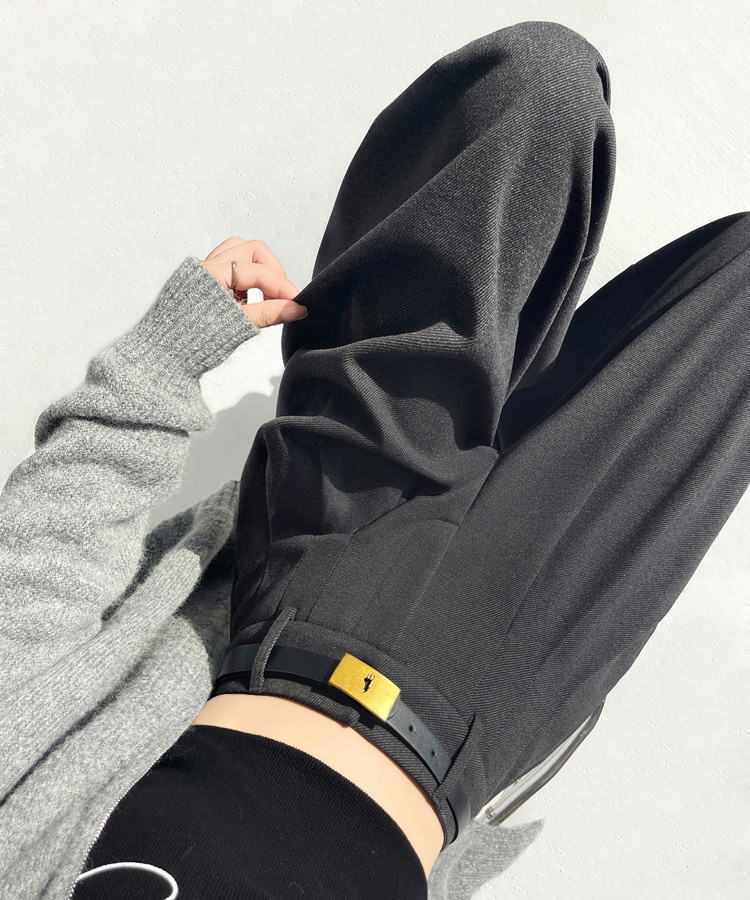 High waist drape trousers woolen mopping pants for women