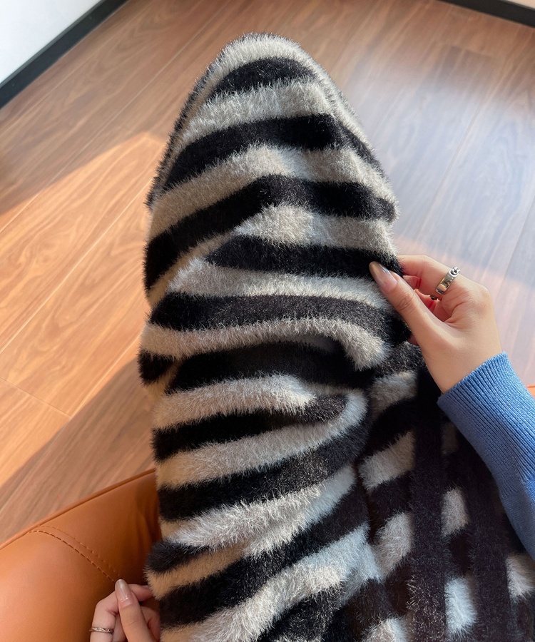 High waist stripe wide leg pants mopping straight pants