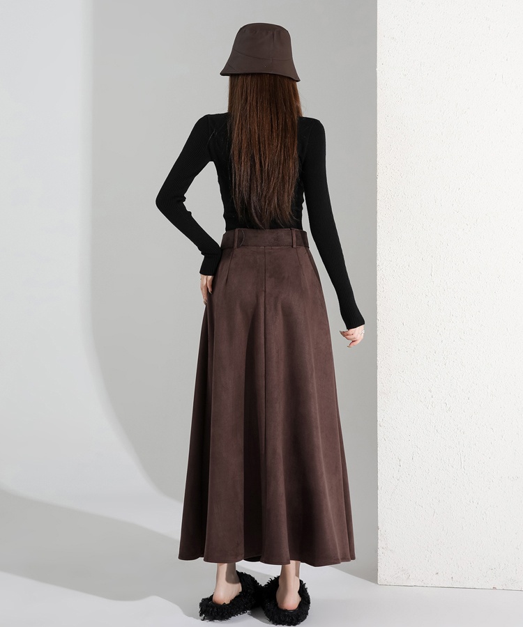 Autumn and winter high waist long A-line skirt for women
