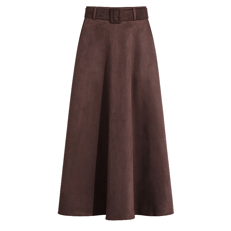 Autumn and winter high waist long A-line skirt for women