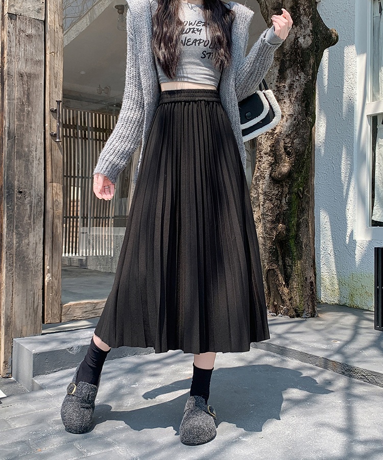 Autumn and winter large yard skirt A-line slim long dress