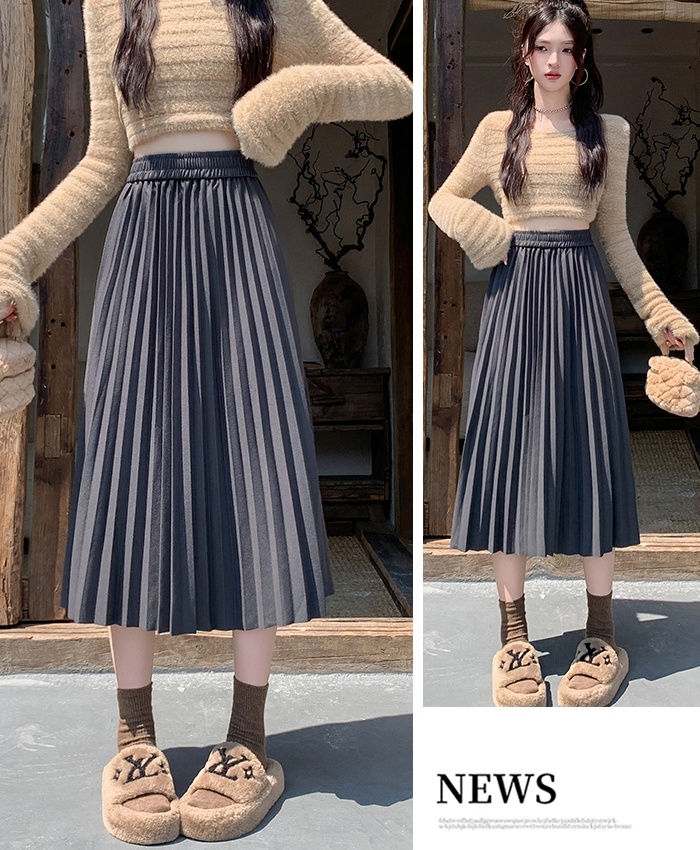 Autumn and winter large yard skirt A-line slim long dress