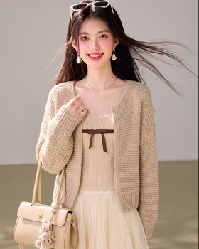Tender loose V-neck coat knitted lazy cardigan for women