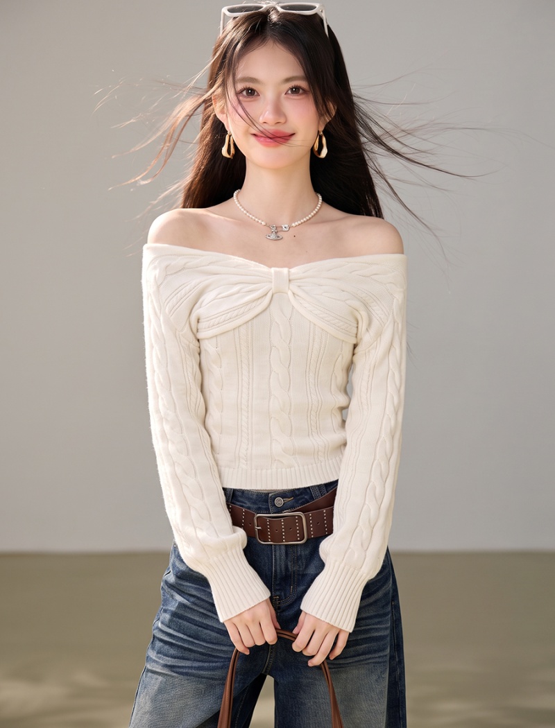 Knitted twist sweater wear stereoscopic tops
