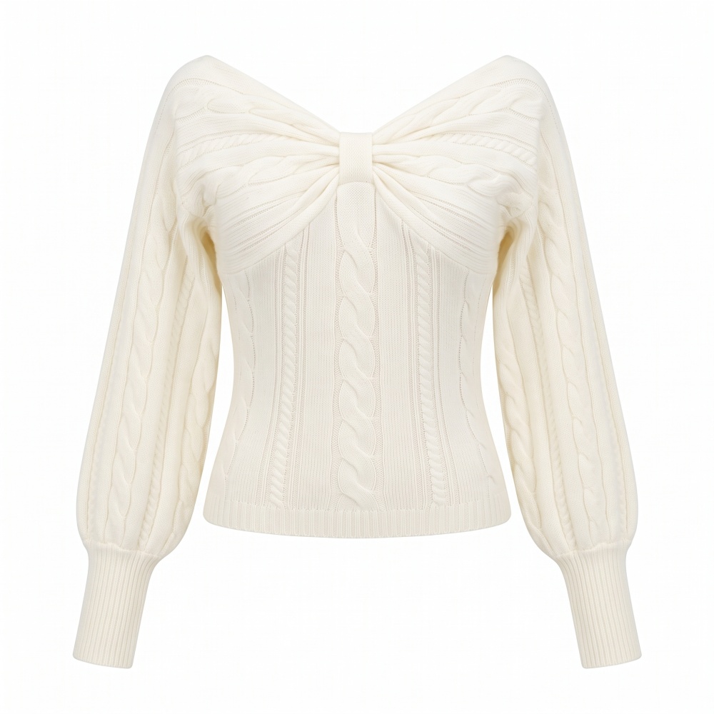 Knitted twist sweater wear stereoscopic tops