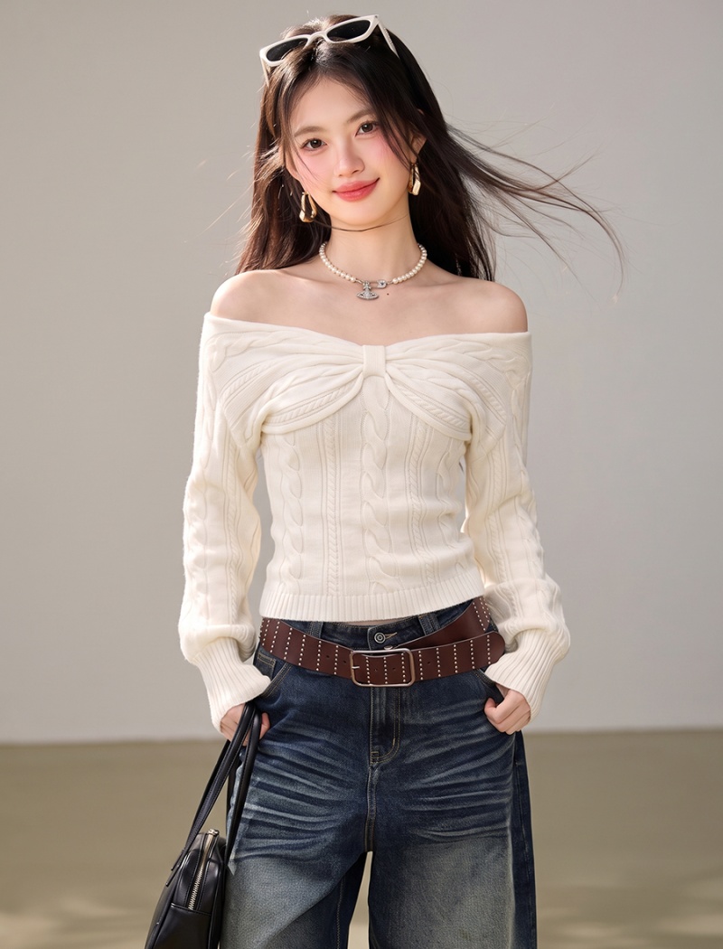 Knitted twist sweater wear stereoscopic tops