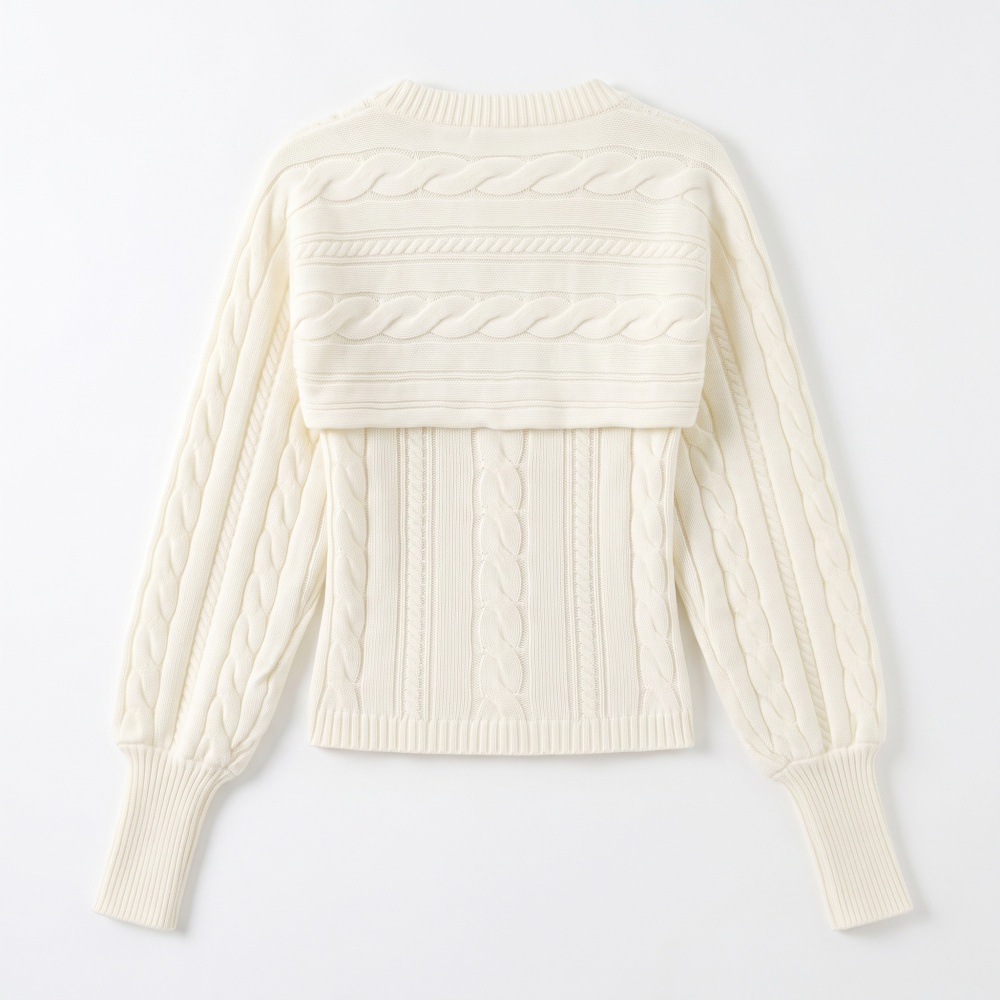 Knitted twist sweater wear stereoscopic tops