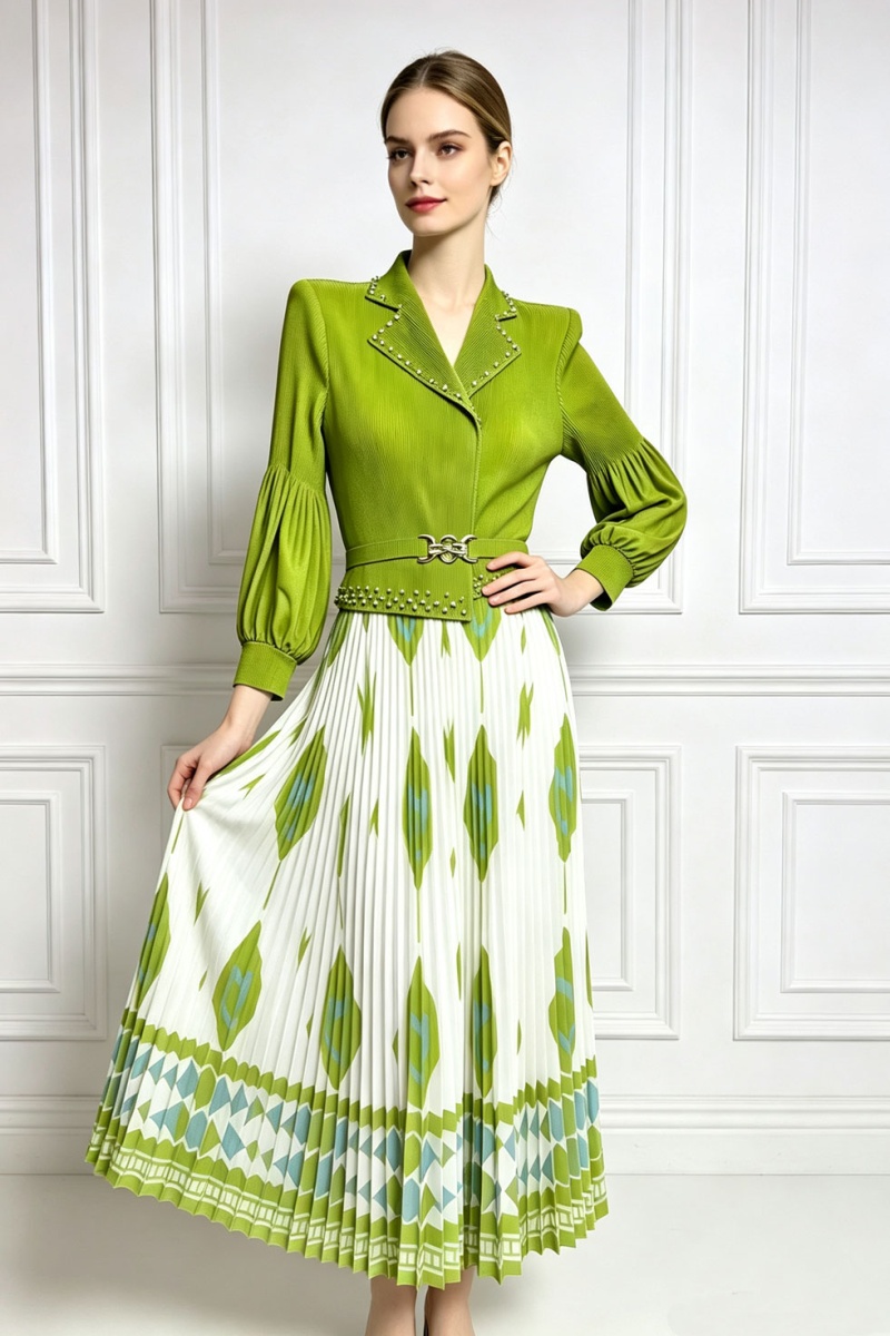 Printing long sleeve business suit loose dress